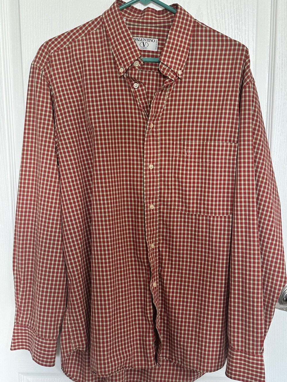 Vintage Valentino Chemises Men’s Plaid Button Down Shirt Size 42/16.5 - Picture 2 of 8